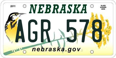NE license plate AGR578