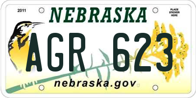 NE license plate AGR623