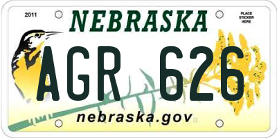 NE license plate AGR626