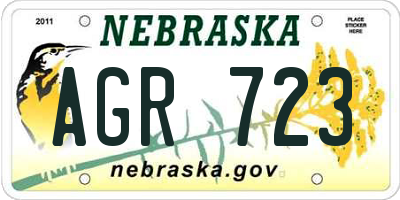 NE license plate AGR723