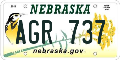 NE license plate AGR737