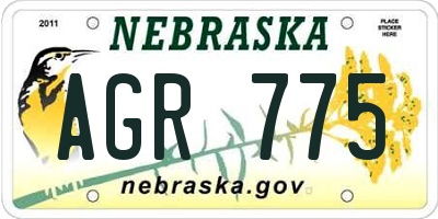 NE license plate AGR775