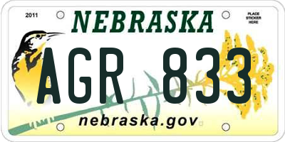 NE license plate AGR833