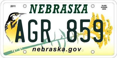 NE license plate AGR859