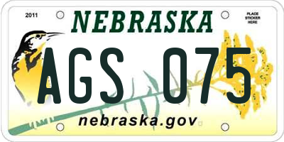 NE license plate AGS075