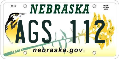 NE license plate AGS112