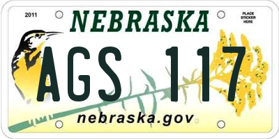 NE license plate AGS117