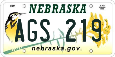 NE license plate AGS219