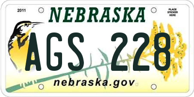 NE license plate AGS228