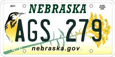 NE license plate AGS279