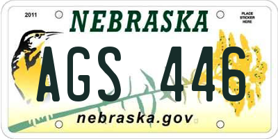 NE license plate AGS446