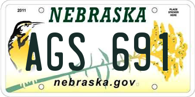 NE license plate AGS691