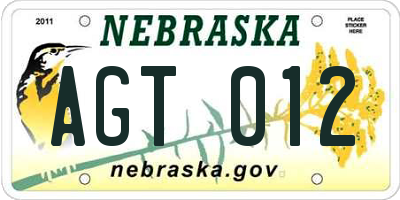 NE license plate AGT012