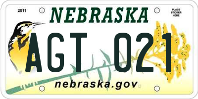 NE license plate AGT021