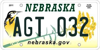 NE license plate AGT032