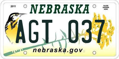 NE license plate AGT037