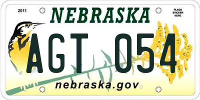 NE license plate AGT054