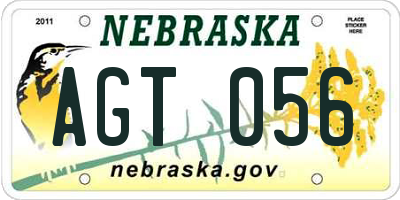 NE license plate AGT056