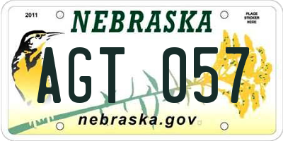 NE license plate AGT057