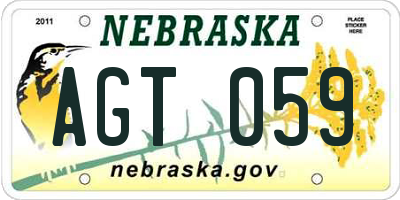 NE license plate AGT059