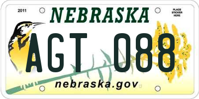 NE license plate AGT088