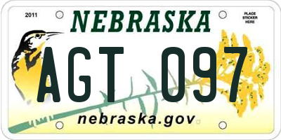 NE license plate AGT097