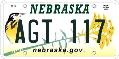 NE license plate AGT117