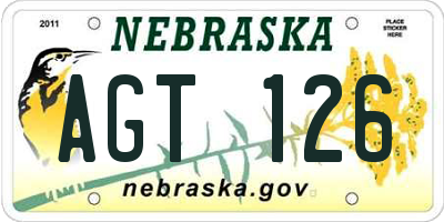 NE license plate AGT126
