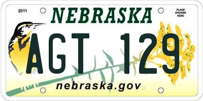 NE license plate AGT129