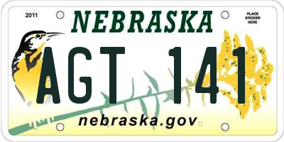 NE license plate AGT141