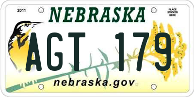 NE license plate AGT179
