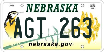 NE license plate AGT263