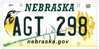 NE license plate AGT298