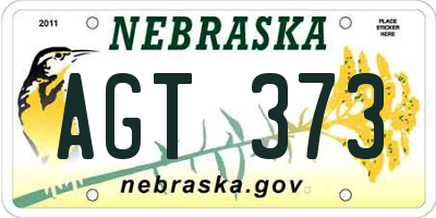 NE license plate AGT373