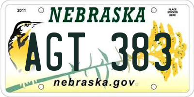 NE license plate AGT383