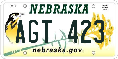 NE license plate AGT423
