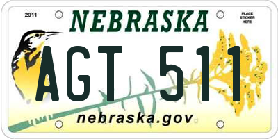NE license plate AGT511