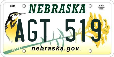 NE license plate AGT519