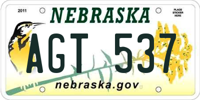 NE license plate AGT537
