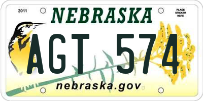 NE license plate AGT574