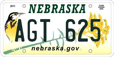 NE license plate AGT625