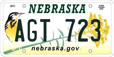 NE license plate AGT723
