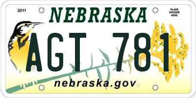 NE license plate AGT781