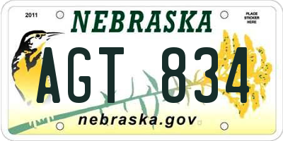 NE license plate AGT834
