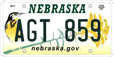 NE license plate AGT859