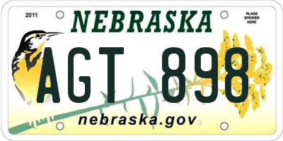 NE license plate AGT898