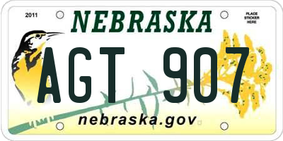 NE license plate AGT907