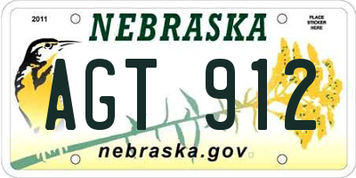 NE license plate AGT912