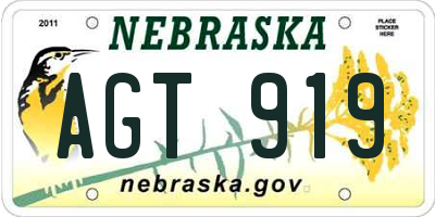 NE license plate AGT919