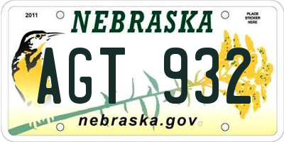 NE license plate AGT932